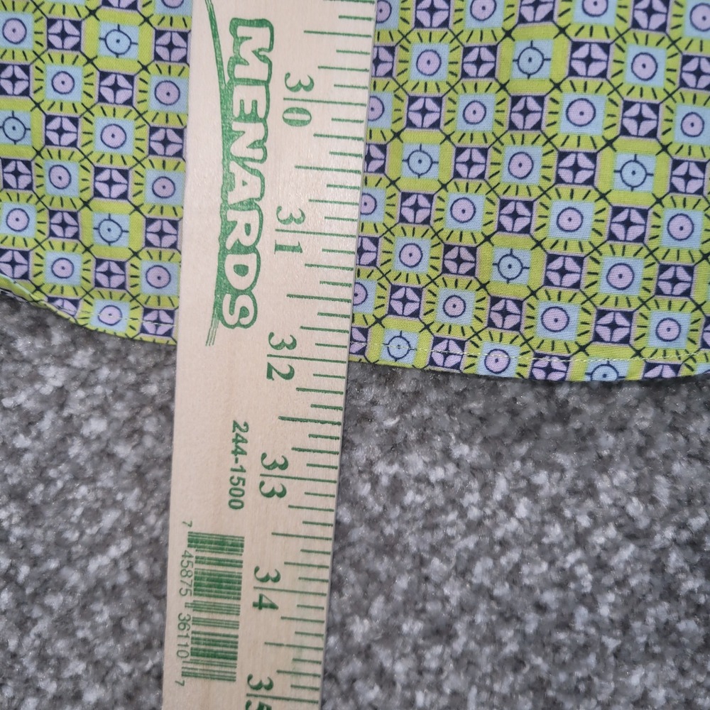 Thomas Dean Mens XL Long Sleeve Button Down Shirt Geometric Green Purple Cotton - Picture 6 of 7